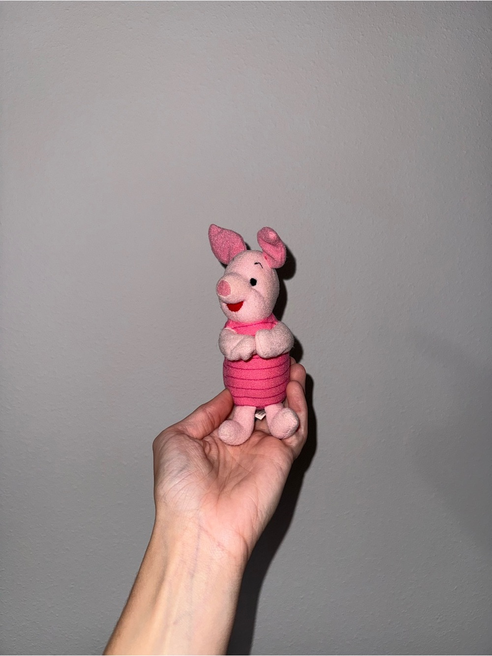 Vintage 1995 Disney Piglet Plush Clip-On Hugger Plush Toy